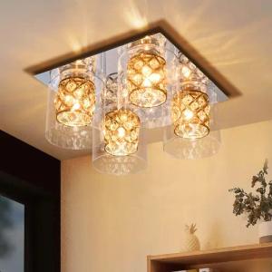 Nettlife Deckenleuchte Kristall Schwarz Deckenlampe Schlafzimmer