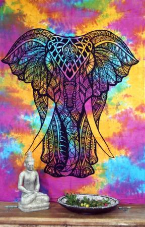 Guru-Shop Tagesdecke Boho-Style Wandbehang, indische Tagesdecke