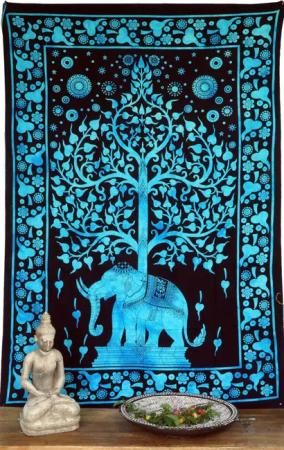 Guru-Shop Tagesdecke Boho-Style Wandbehang, indische Tagesdecke