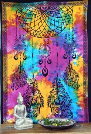 Guru-Shop Tagesdecke Boho-Style Wandbehang, indische Tagesdecke