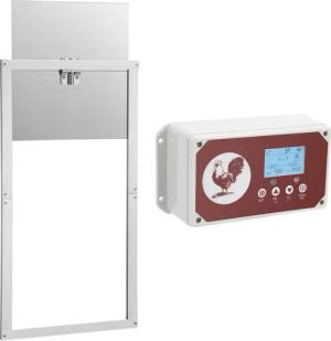 Clanmacy Haustierklappe Hühnerstall Automatische Aluminiumlegierung/ABS Hühnertür