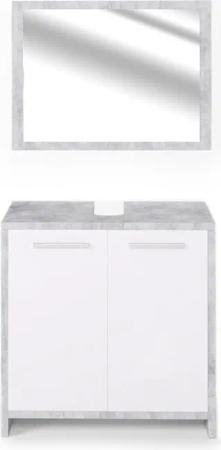 Vicco Badmöbel-Set Kiko, Beton/Weiß, 2 Teile,