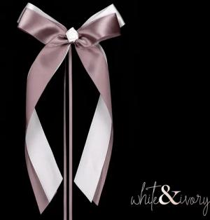 white & ivory Dekoobjekt Autoschleifen Hochzeit