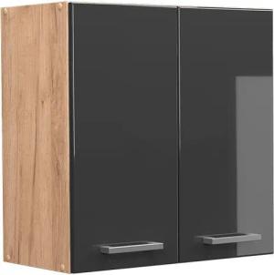 Vicco Hängeschrank R-Line, Anthrazit Hochglanz/Goldkraft Eiche,