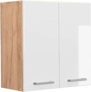 Vicco Hängeschrank R-Line, Weiß Hochglanz/Goldkraft Eiche,