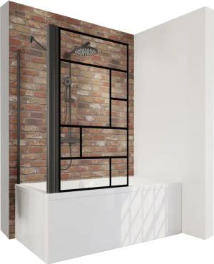 Schulte Badewannenfaltwand Black Style, 5 mm