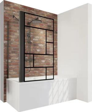 Schulte Badewannenfaltwand Black Style, 5 mm