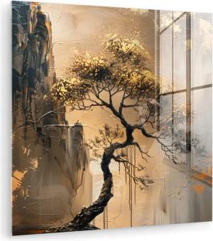 MuchoWow Acrylglasbild Baum - Gold -