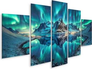 islandburner Leinwandbild Polarlichter über Nachtlandschaft atemberaubend