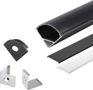 ENERGMiX LED-Stripe-Profil 2m schwarzer Alu Profile