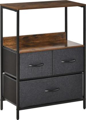HOMCOM Kommode mit 3 Schubladen, Griffen