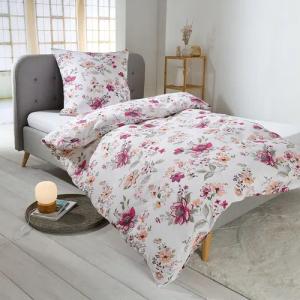 TRAUMSCHLAF Bettwäsche Fleur, Seersucker, 3 teilig,