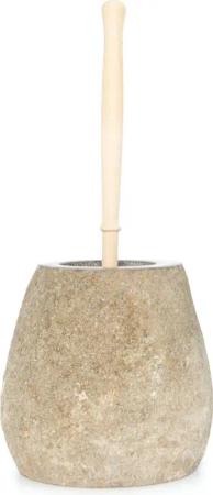 wohnfreuden Badaccessoire-Set Naturstein WC-Toiletten-Bürstenhalter 19 cm