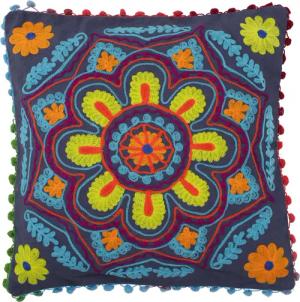 Guru-Shop Kissenbezüge Boho Kissenhülle, farbenfrohes besticktes..