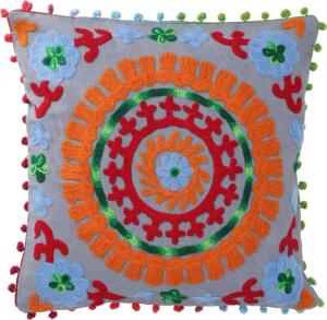 Guru-Shop Kissenbezüge Boho Kissenhülle, farbenfrohes besticktes..
