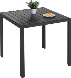 TLGREEN Gartentisch Aluminiumrahmen Quadratisch (75x75cm WPC