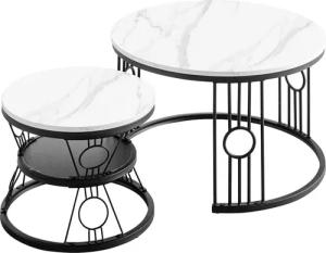 OKWISH Couchtisch 2-teiliges Couchtisch-Set (Solid und