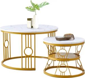 OKWISH Couchtisch 2-teiliges Couchtisch-Set (Solid und