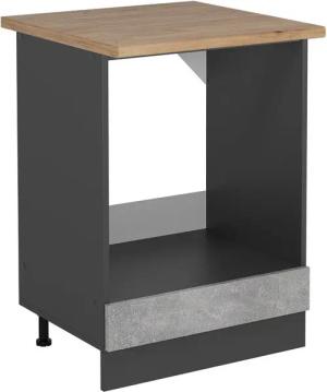 Vicco Herdumbauschrank R-Line, Beton/Anthrazit, 60 cm,