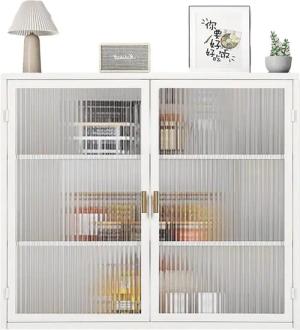 OKWISH Hängeschrank mit Glastüren, dreistufiger Stauraum