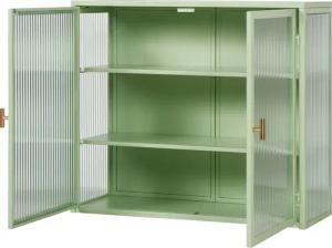 OKWISH Hängeschrank mit Glastüren, dreistufiger Stauraum