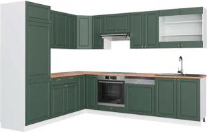 Vicco Winkelküche Fame-Line, Grün-Gold Landhaus/Weiß, 227