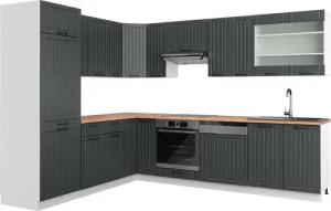 Vicco Winkelküche Fame-Line, Anthrazit Landhaus/Weiß, 227
