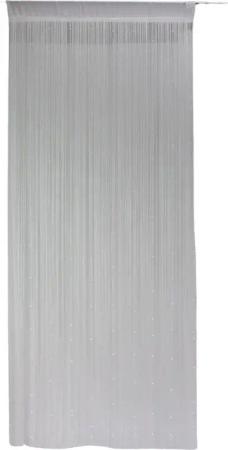 Dekoleidenschaft Fadenvorhang "Weiße Perlen" 90x205, Türvorhang,