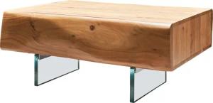 DELIFE Couchtisch New, Live-Edge Akazie Natur
