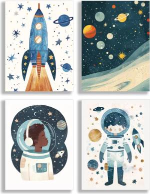 JUSTGOODMOOD Poster Premium ® Astronaut Raketen