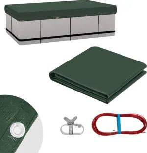 Woltu Pool-Abdeckplane (1-St), mit Ösen Drahtseil