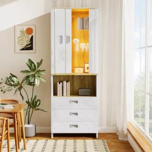 Furnishings Home Hochschrank Weiße Vitrine +
