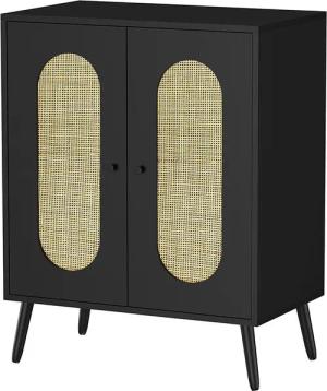WAOHO Kommode Schrank Rattan geflecht, Kommode,Dekorativer