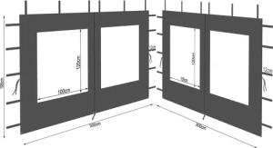 Quick Star Pavillonseitenteil 2 Seitenteile mit
