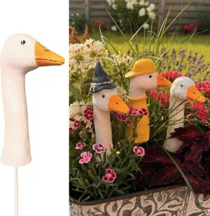 Online-Fuchs Gartenstecker BLUMENSTECKER Gartenfiguren Gänsehals, Gans