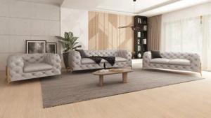 S-Style Möbel Polstergarnitur Chesterfield 3+2+1 Jersey