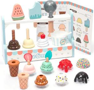 Esun Spielküche Kinder Eisdiele aus Holz,