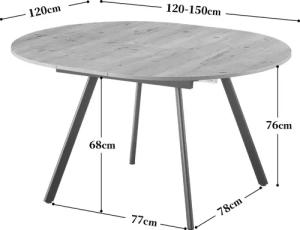 B&D home Esstisch LIV, Rund, ausziehbar,