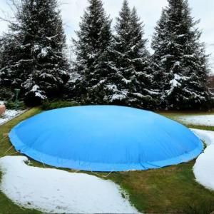EVOLUTION Pool-Abdeckplane Aufblasbare Poolabdeckung Rund Blau
