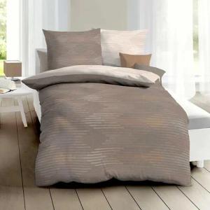 TRAUMSCHLAF Bettwäsche Ikat, Biber, 3 teilig,