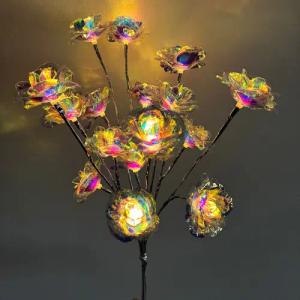 Online-Fuchs LED-Leuchtzweig aus silbernen Rosenblüten mit