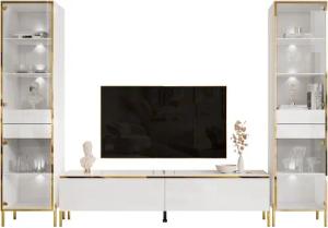 ALLHOUSE24 Wohnzimmer-Set Möbelset PEONY GOLD mit