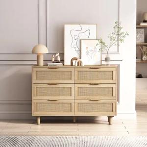 Celya Kommode Kommode Rattan mit 6