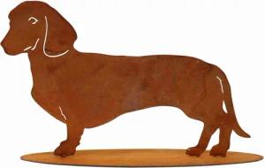 Rostikal Gartenfigur Dackel Deko Hundefigur Gartendeko