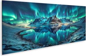 islandburner Leinwandbild Polarlichter über Nachtlandschaft atemberaubend