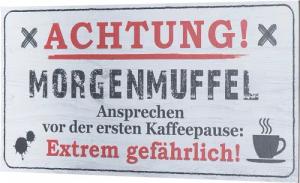 Levandeo® Wandbild, Wandbild 40x20cm Morgenmuffel Spruch