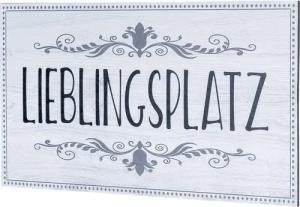 Levandeo® Wandbild, Wandbild 40x20cm Lieblingsplatz Spruch
