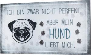 Levandeo® Wandbild, Wandbild 40x20cm Hund Spruch