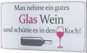 Levandeo® Wandbild, Wandbild 40x20cm Wein Spruch