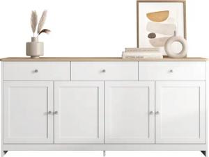 Ulife Sideboard Weiß Kommode mit 3